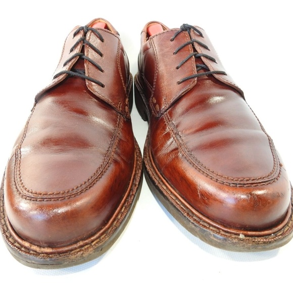 Ecco Size 10 D Brown Leather Oxfords Mens R4B25